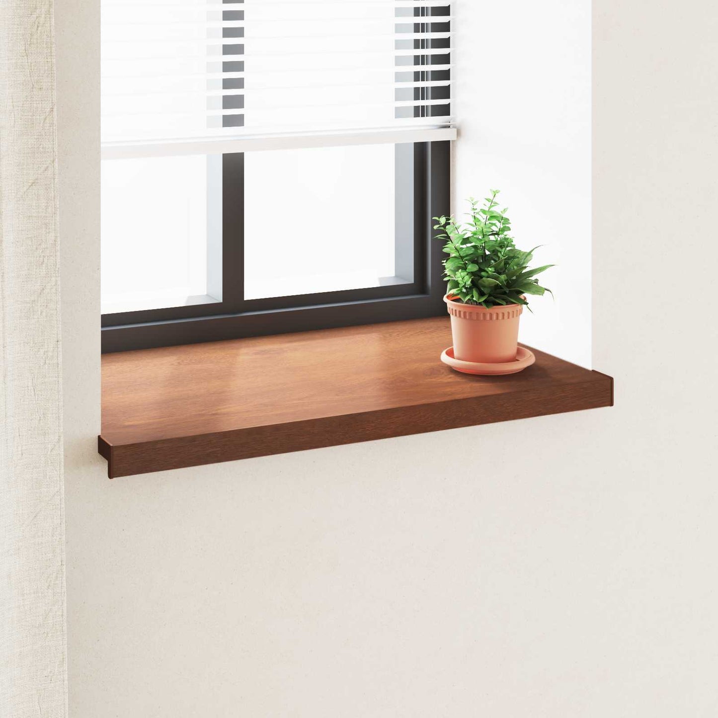 vidaXL Window Sill Brown wood 80 x 50 x 4.5 cm PVC