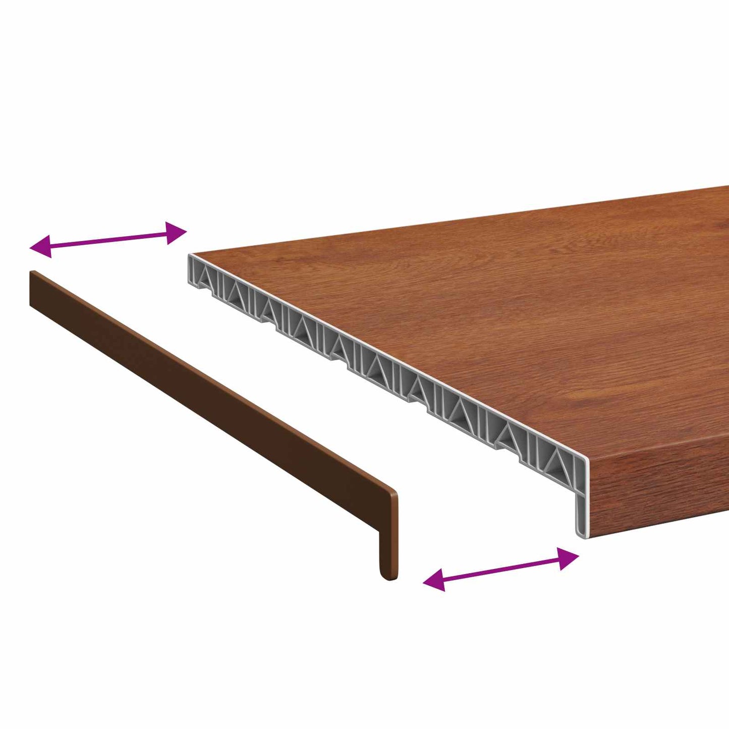vidaXL Window Sill Brown wood 160 x 50 x 4.5 cm PVC