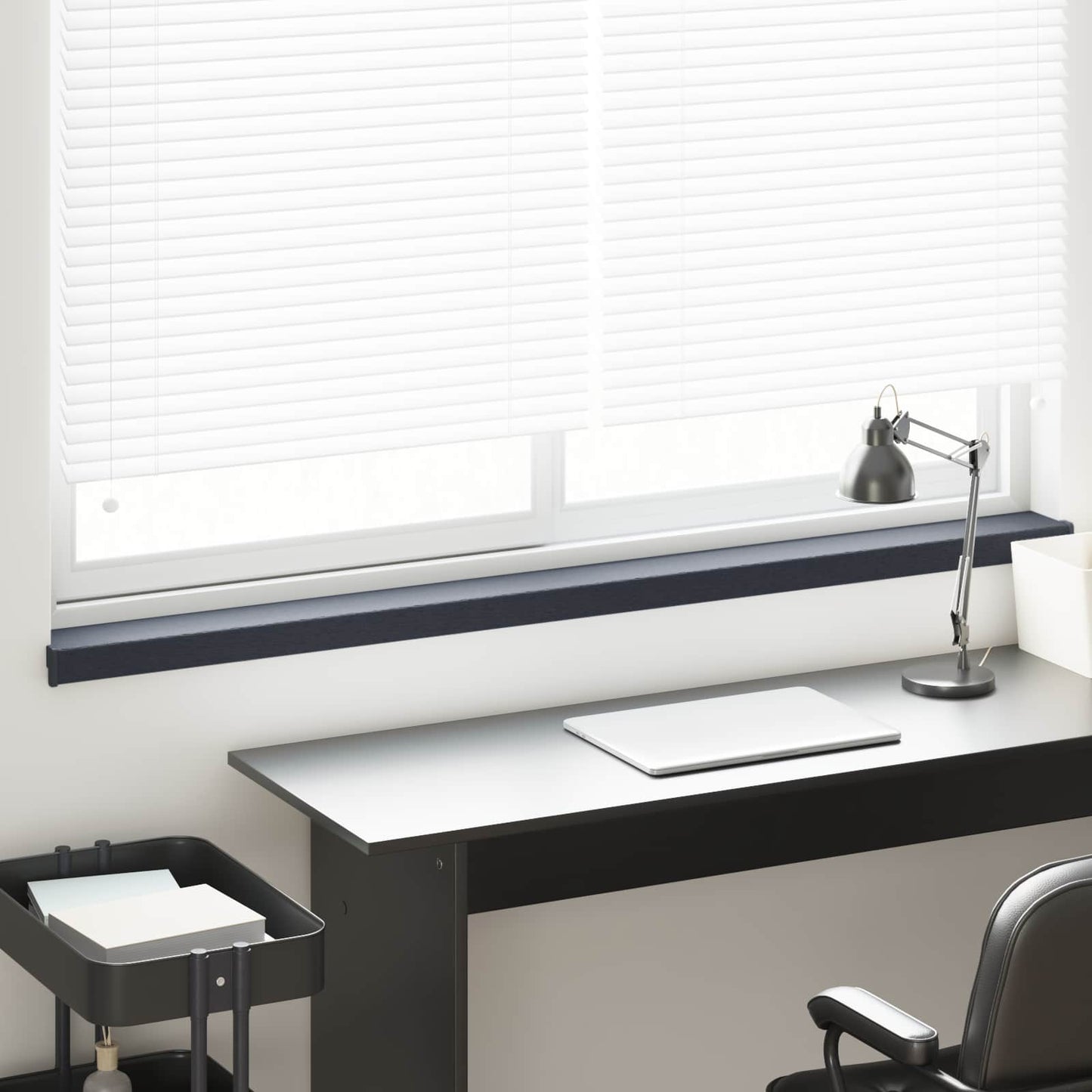 vidaXL Window Sill Anthracite with wood grain 120 x 15 x 4.5 cm PVC