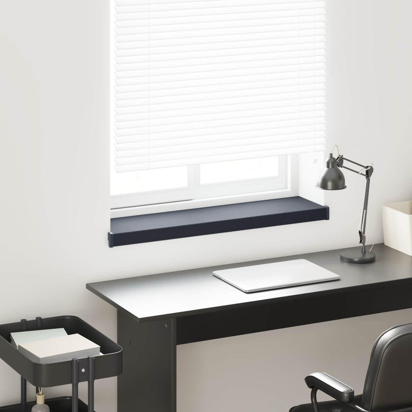 vidaXL Window Sill Anthracite with wood grain 80 x 20 x 4.5 cm PVC