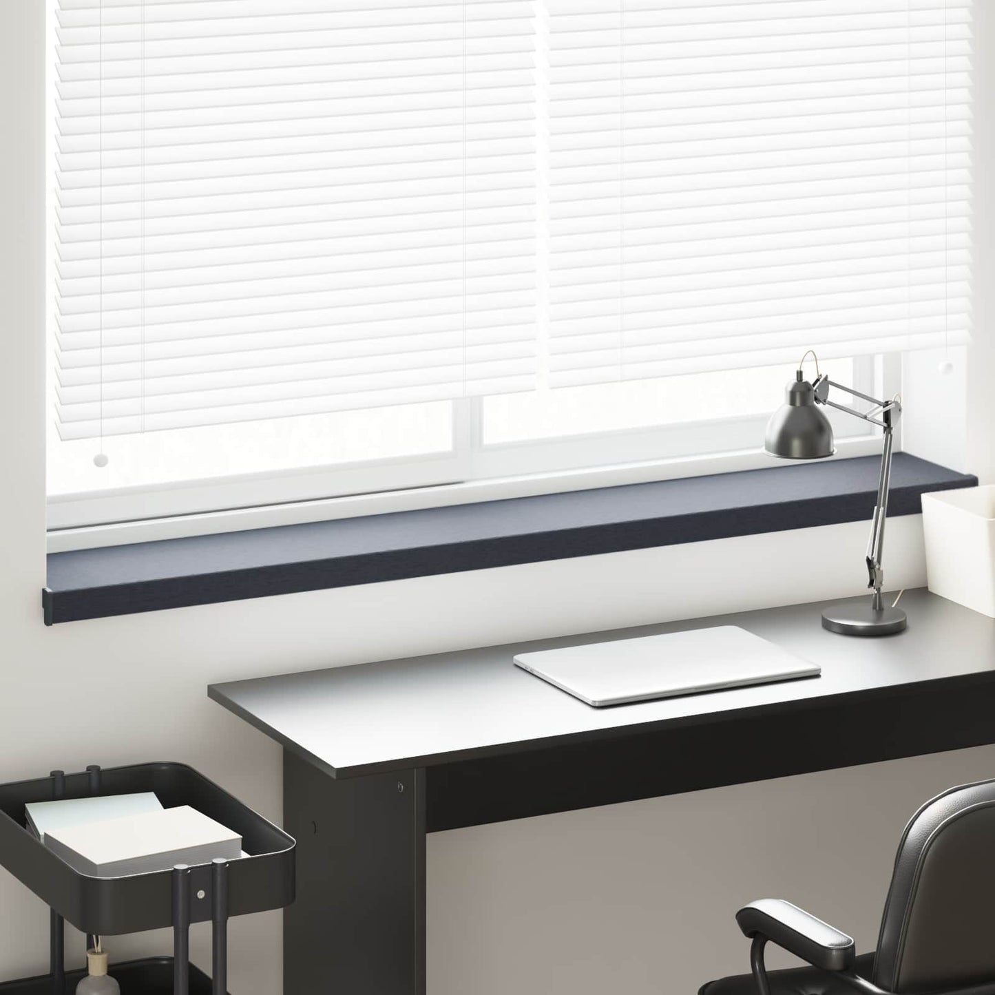 vidaXL Window Sill Anthracite with wood grain 140 x 25 x 4.5 cm PVC