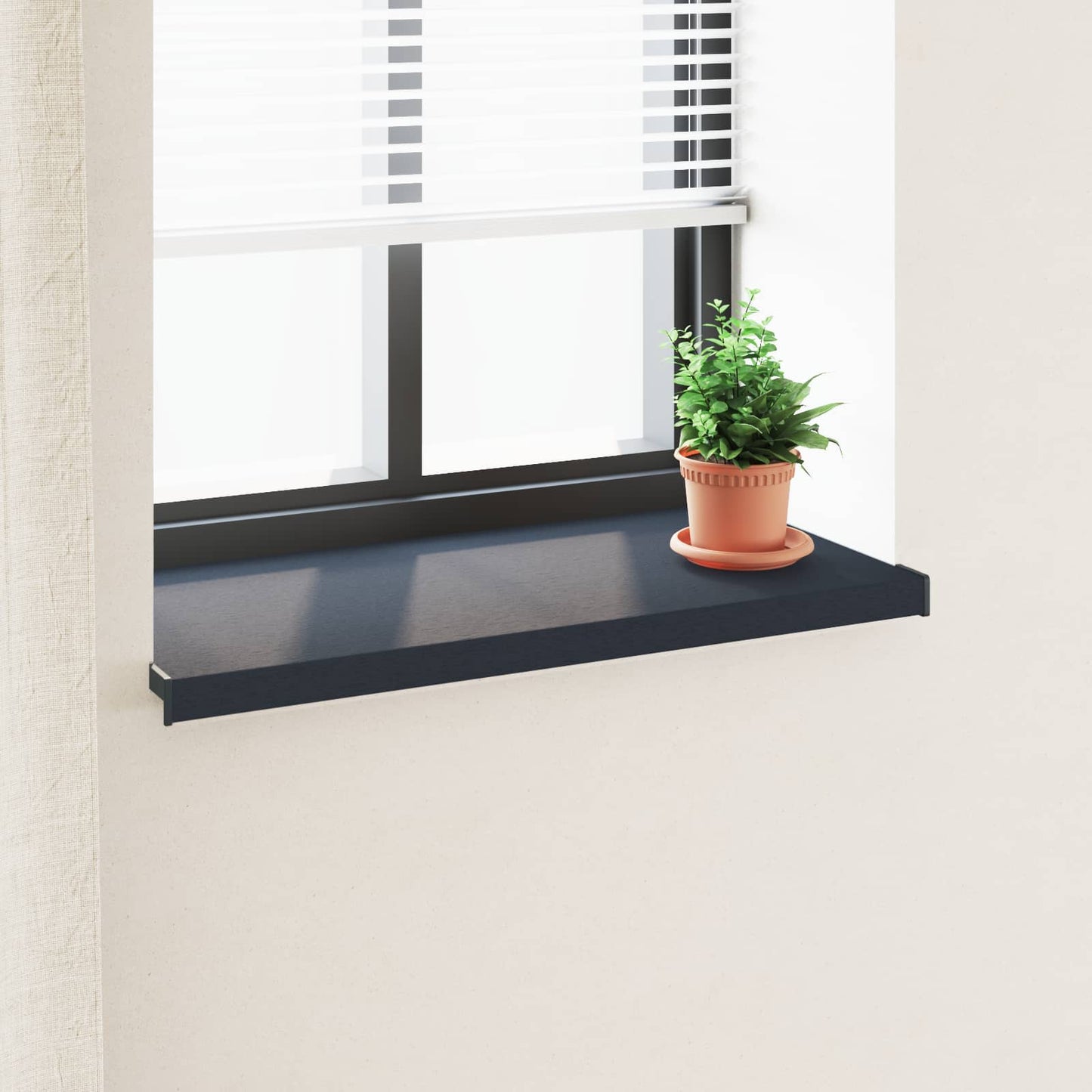 vidaXL Window Sill Anthracite with wood grain 80 x 40 x 4.5 cm PVC