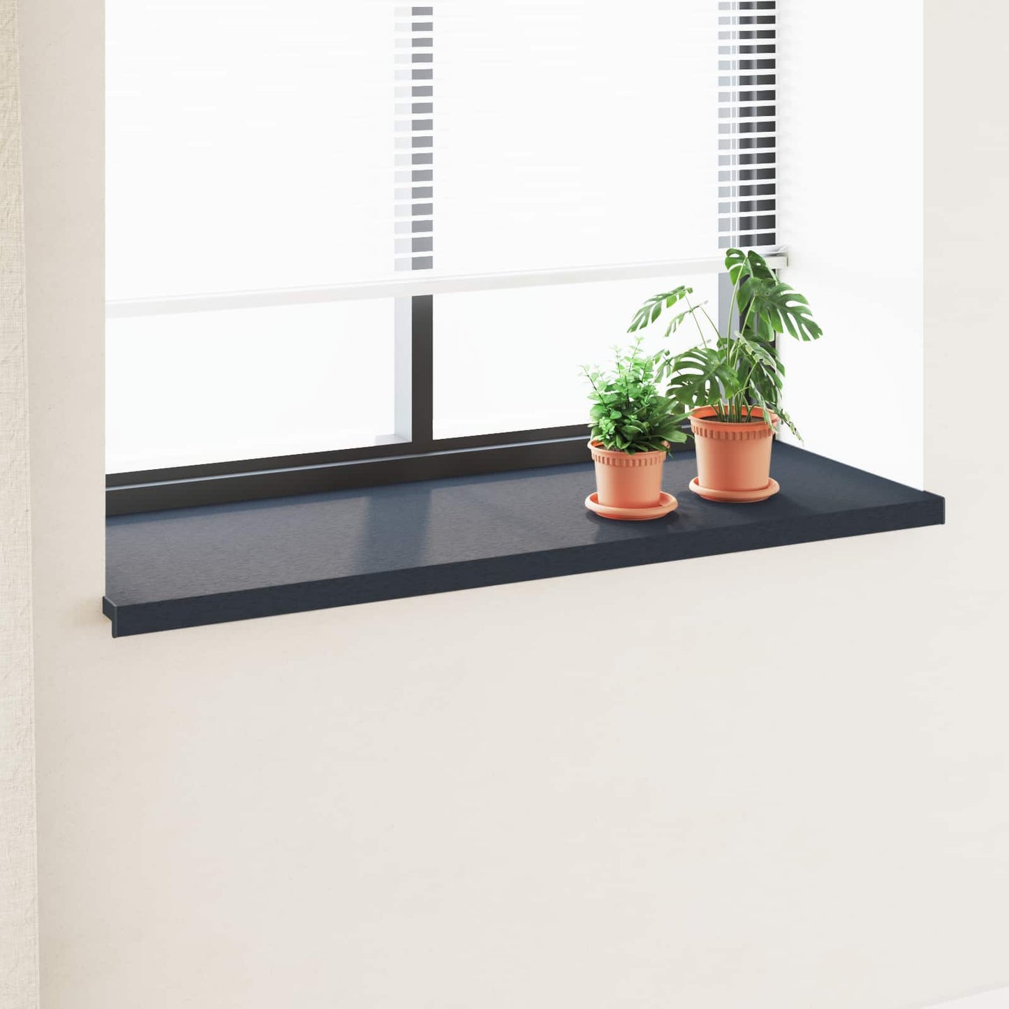 vidaXL Window Sill Anthracite with wood grain 160 x 50 x 4.5 cm PVC