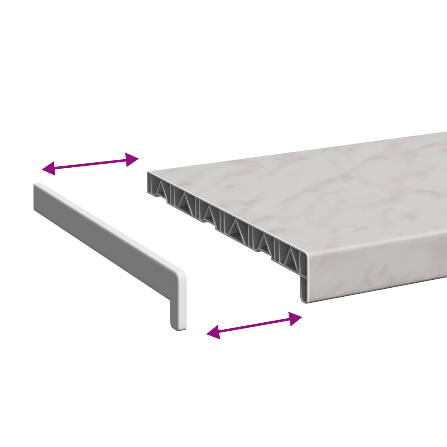 vidaXL Window Sill Marble texture 140 x 30 x 4.5 cm PVC