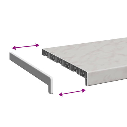 vidaXL Window Sill Marble texture 140 x 35 x 4.5 cm PVC