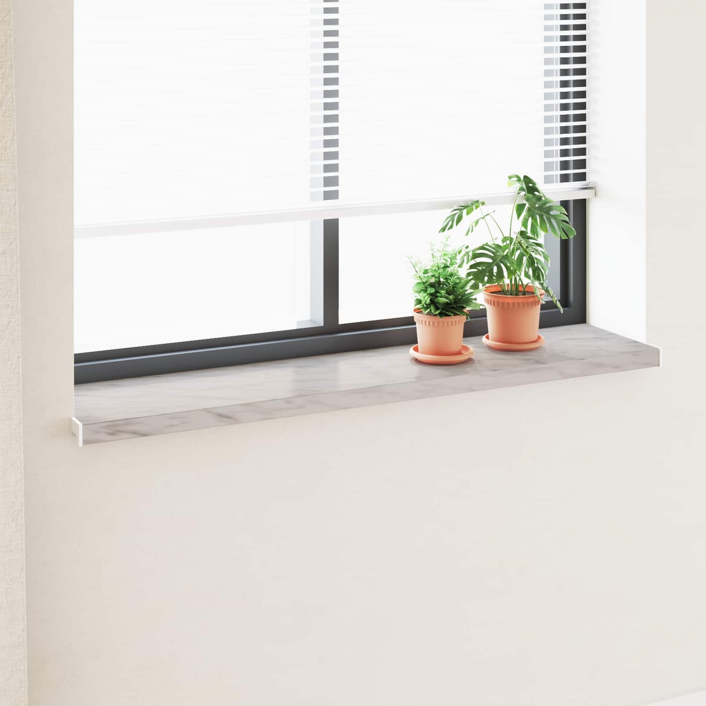vidaXL Window Sill Marble texture 140 x 35 x 4.5 cm PVC