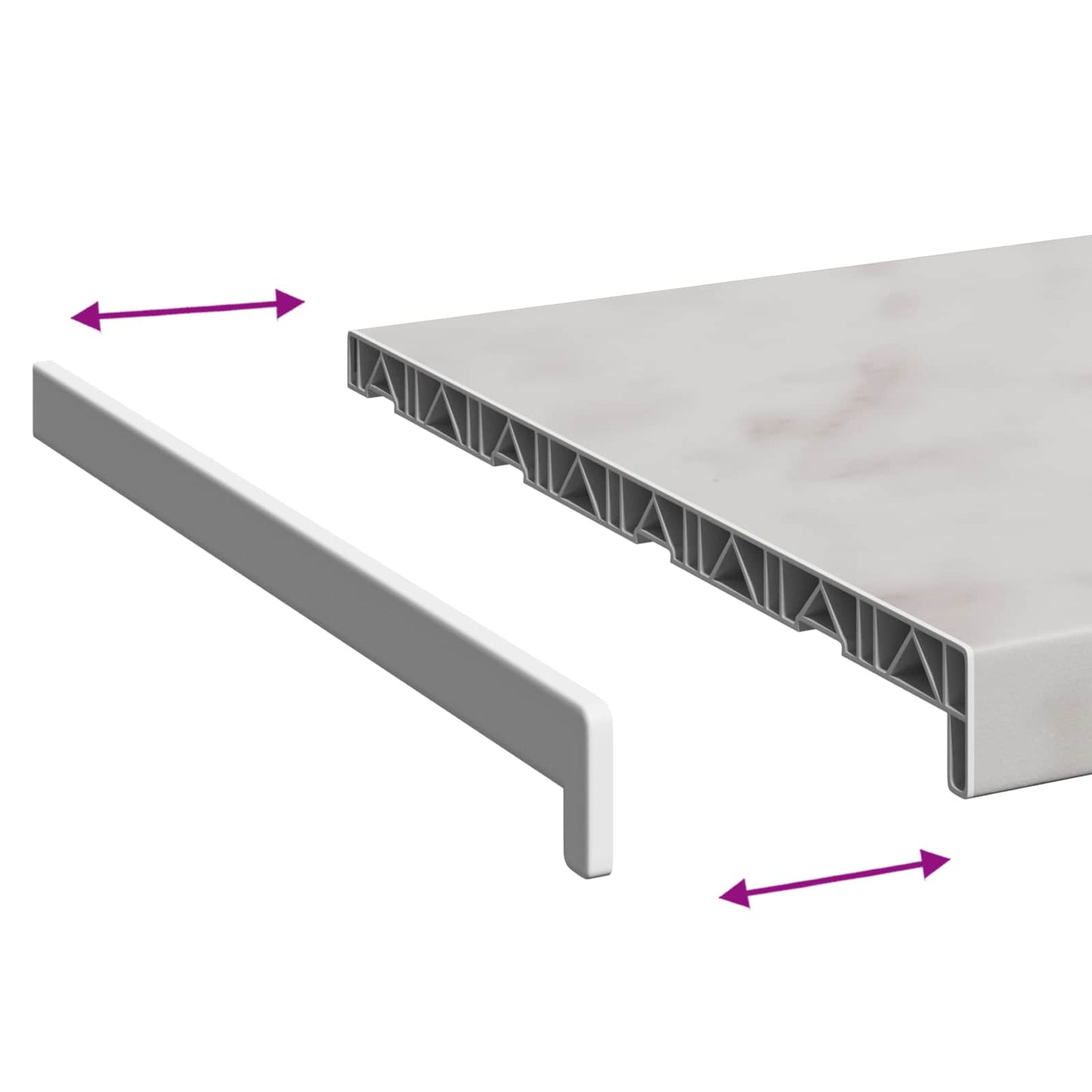 vidaXL Window Sill Marble texture 60 x 40 x 4.5 cm PVC