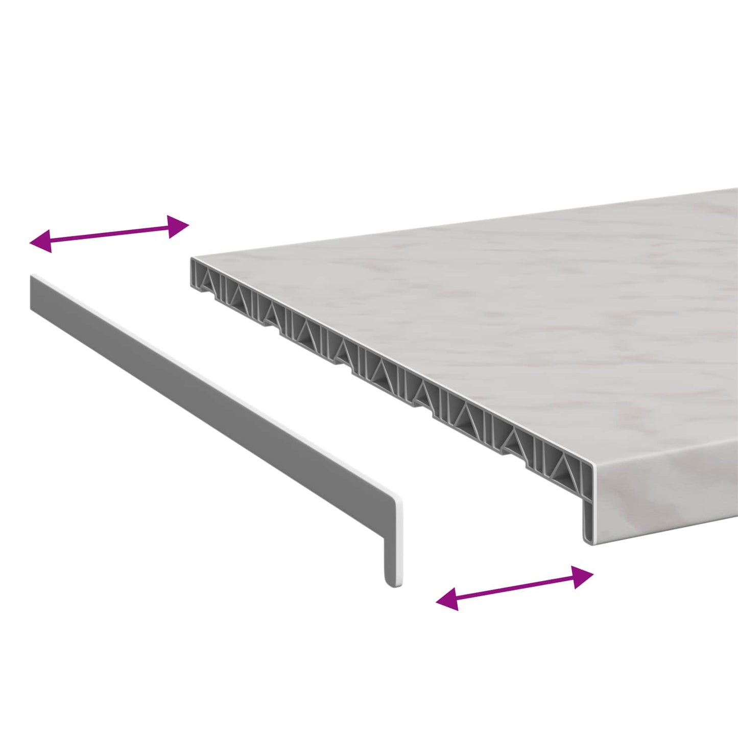 vidaXL Window Sill Marble texture 80 x 50 x 4.5 cm PVC