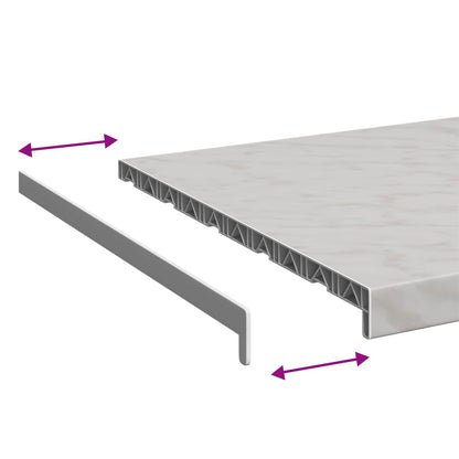 vidaXL Window Sill Marble texture 80 x 50 x 4.5 cm PVC