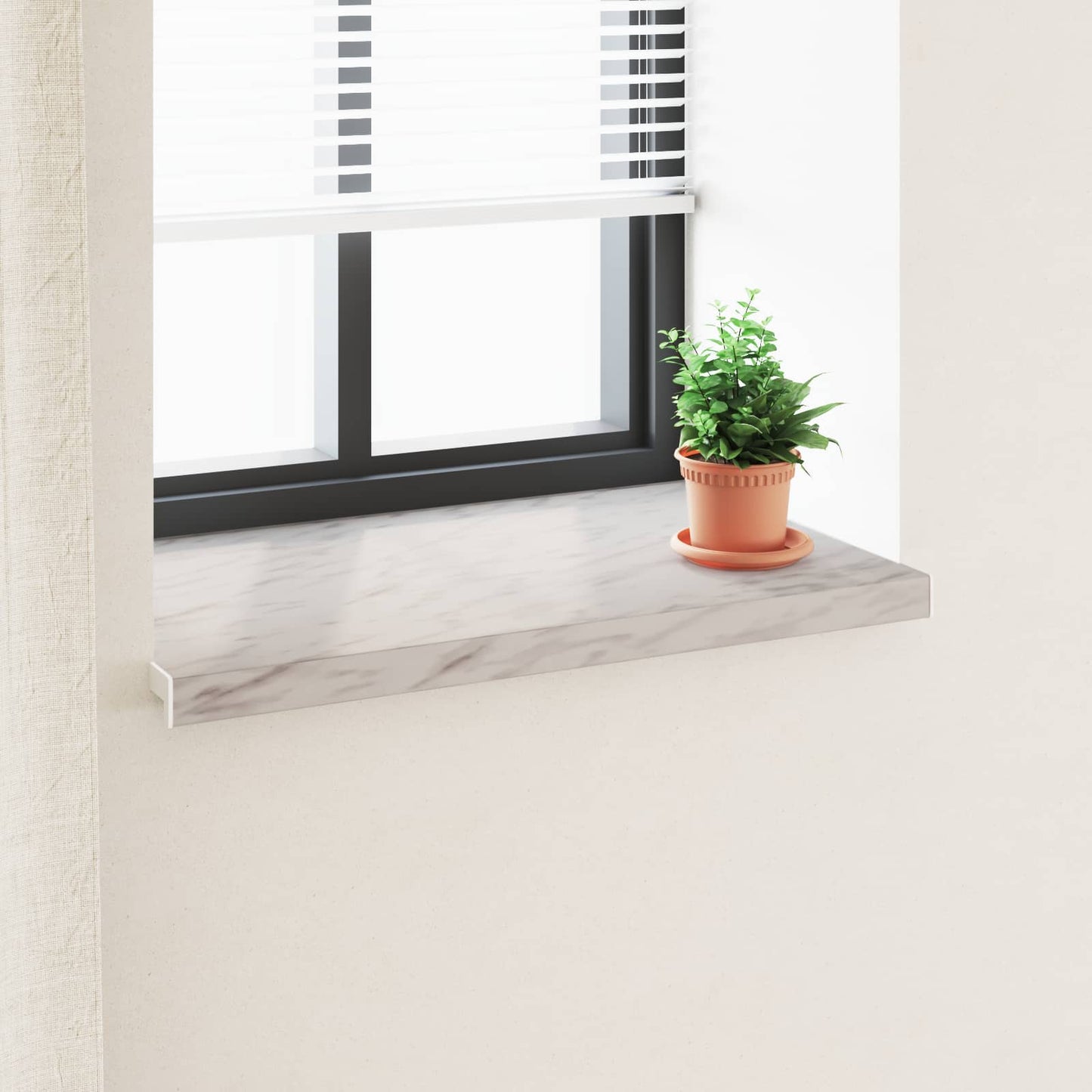 vidaXL Window Sill Marble texture 80 x 50 x 4.5 cm PVC