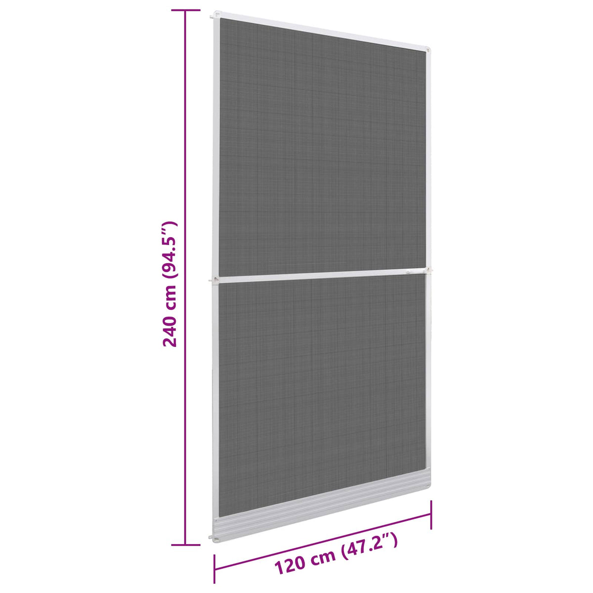 vidaXL Hinged Insect Screen Manual White and Black 120 x 240 cm