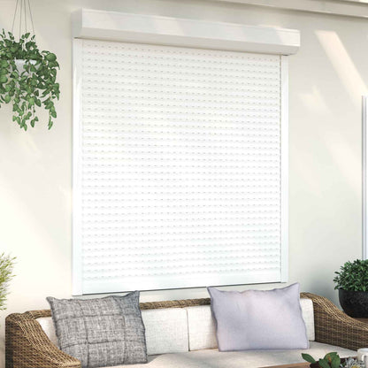vidaXL Roller Shutter White 140 x 150 cm Aluminium and Polyurethane