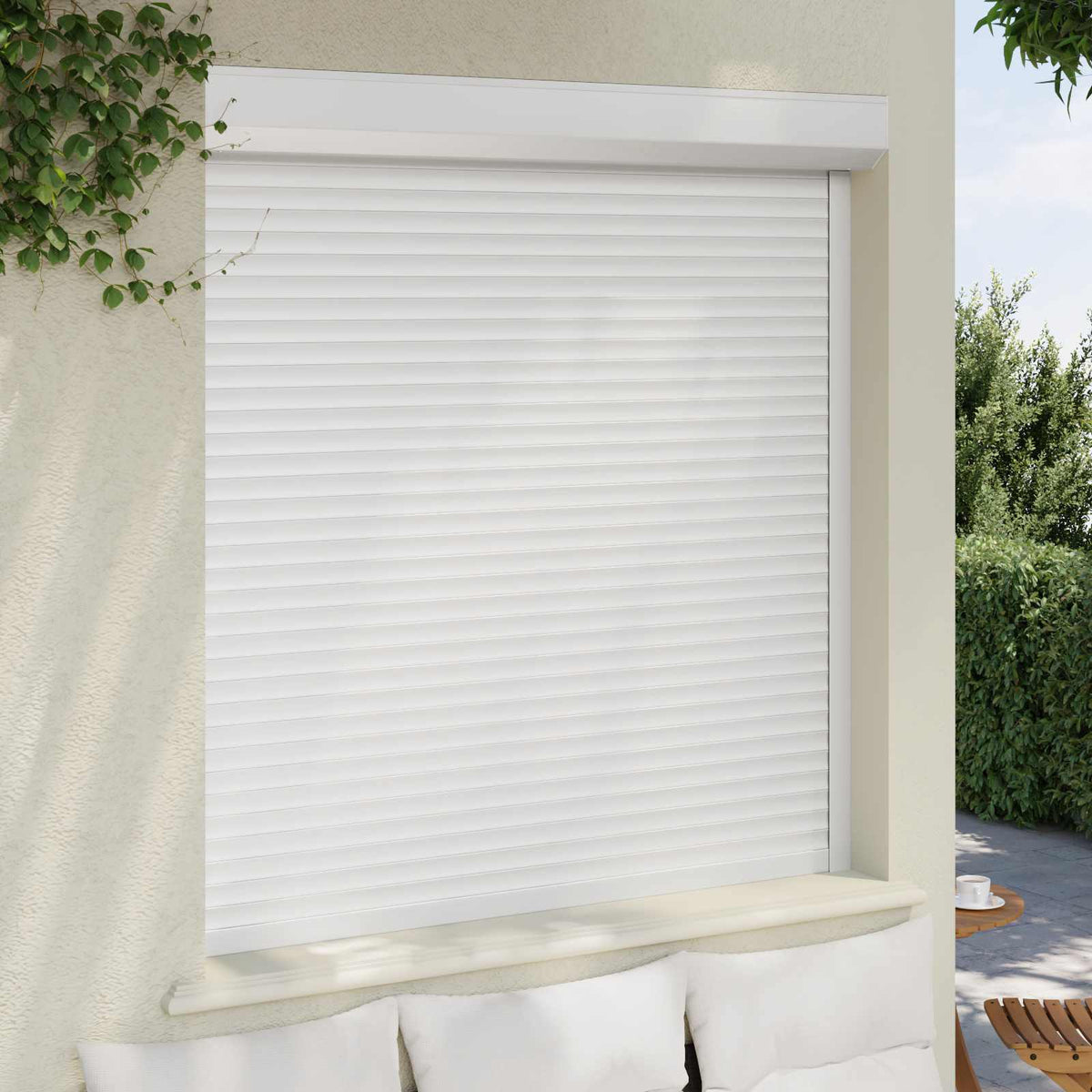 vidaXL Roller Shutter White 140 x 150 cm Aluminium and Polyurethane