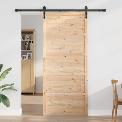 vidaXL Barn Door Natural 100 x 2.5 x 208 cm Solid Pine Wood
