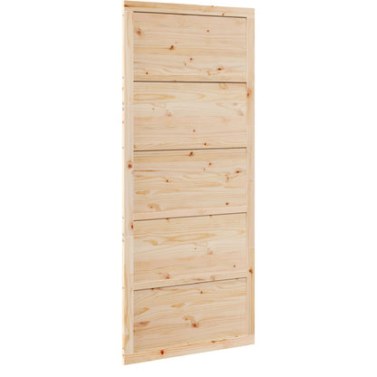 vidaXL Barn Door Natural 90 x 2.5 x 208 cm Solid Pine Wood