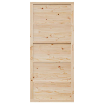 vidaXL Barn Door Natural 90 x 2.5 x 208 cm Solid Pine Wood