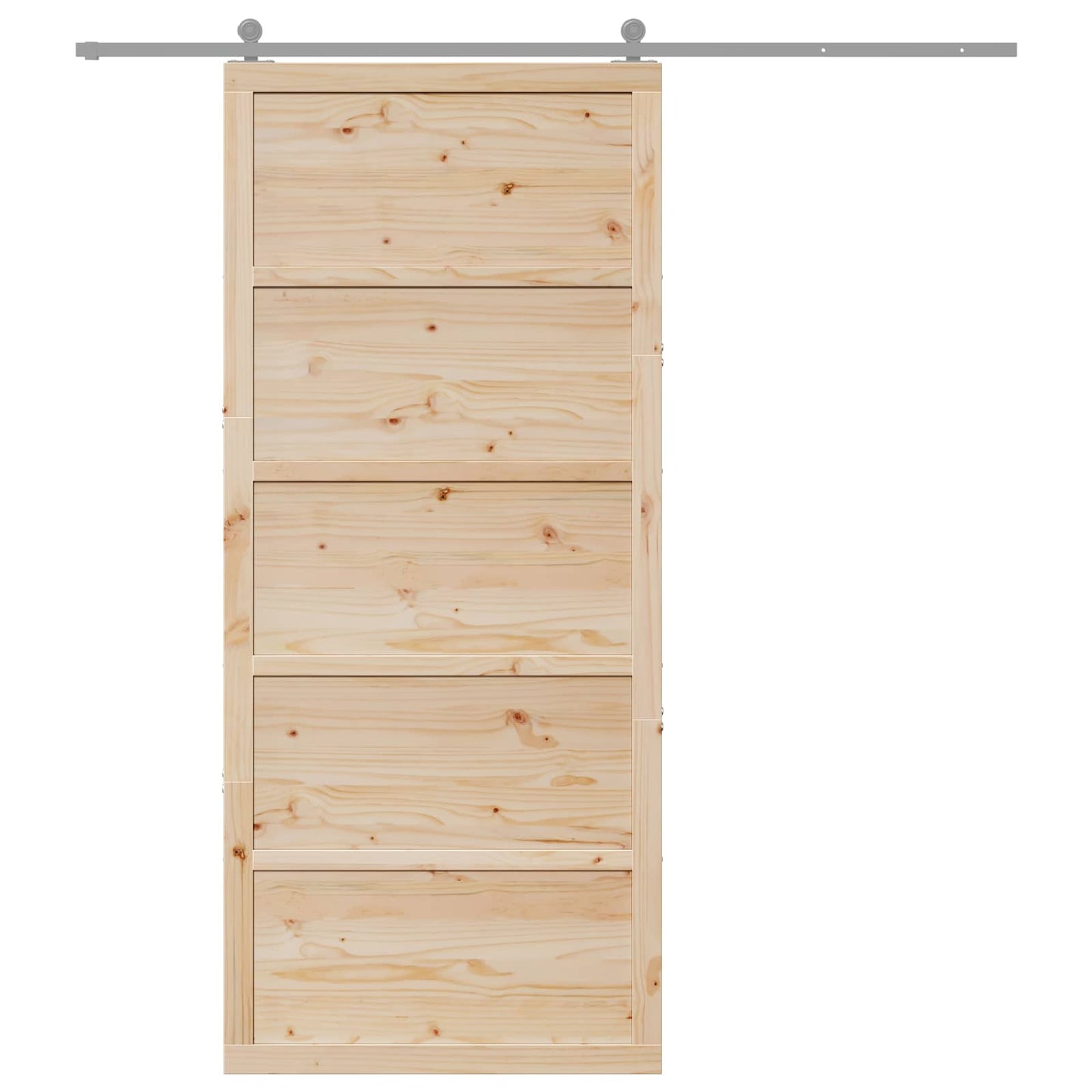 vidaXL Barn Door Natural 90 x 2.5 x 208 cm Solid Pine Wood