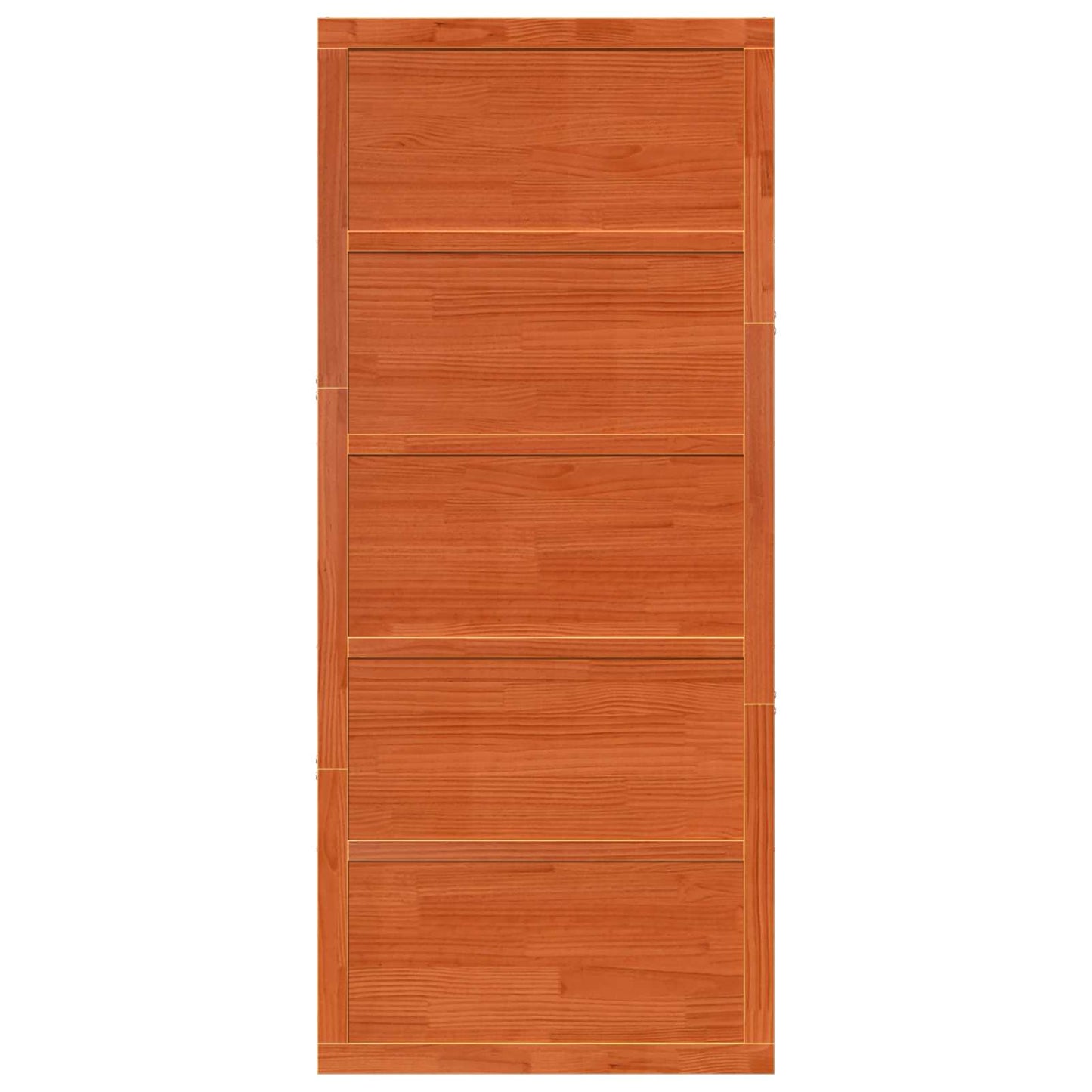 vidaXL Barn Door Wax Brown 90 x 2.5 x 208 cm Solid Pine Wood