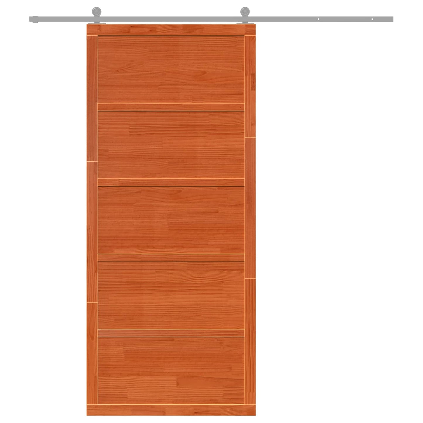 vidaXL Barn Door Wax Brown 90 x 2.5 x 208 cm Solid Pine Wood