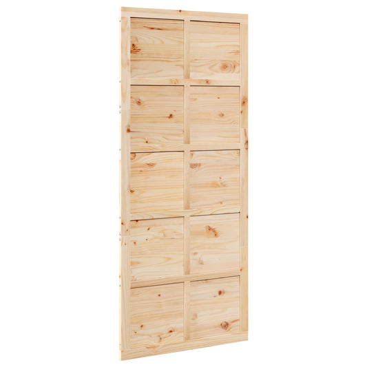 vidaXL Barn Door Natural 100 x 2.5 x 208 cm Solid Pine Wood