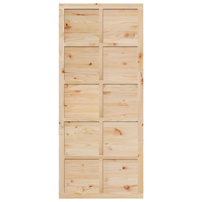 vidaXL Barn Door Natural 100 x 2.5 x 208 cm Solid Pine Wood
