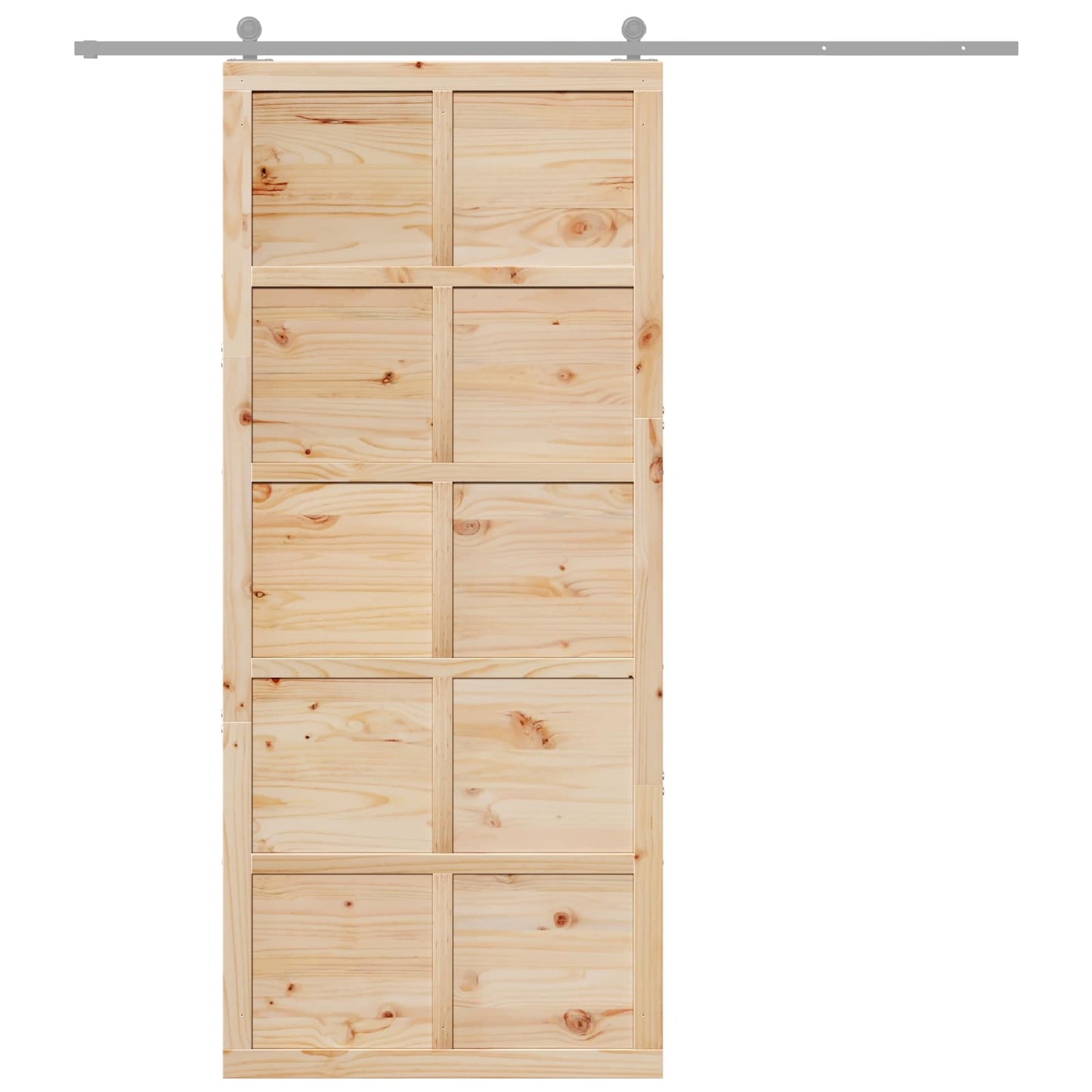 vidaXL Barn Door Natural 100 x 2.5 x 208 cm Solid Pine Wood