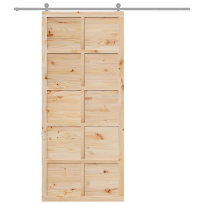 vidaXL Barn Door Natural 100 x 2.5 x 208 cm Solid Pine Wood