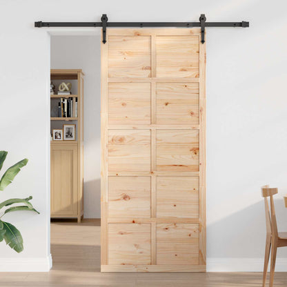 vidaXL Barn Door Natural 90 x 2.5 x 208 cm Solid Pine Wood