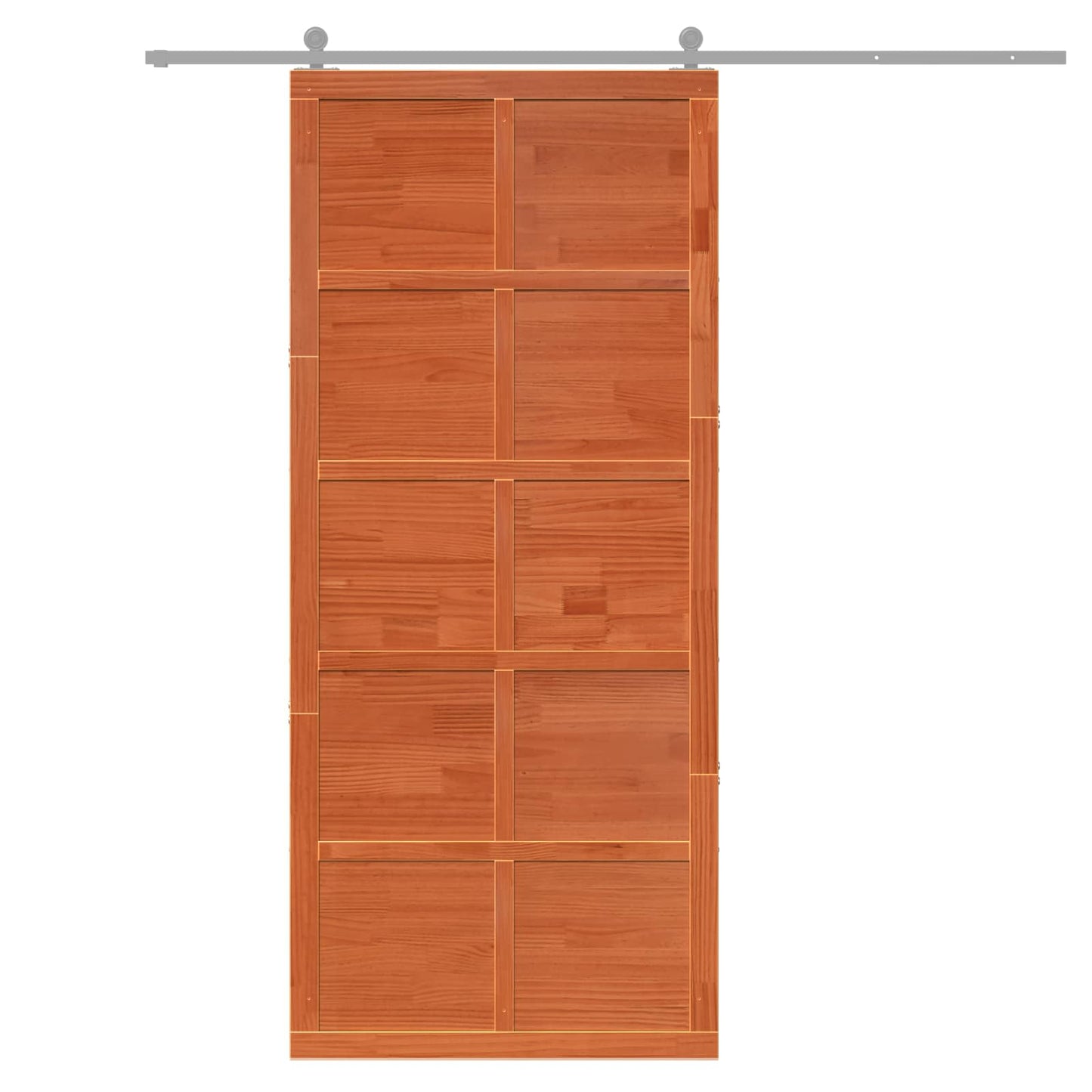 vidaXL Barn Door Wax brown 90 x 2.5 x 208 cm Solid Pine Wood