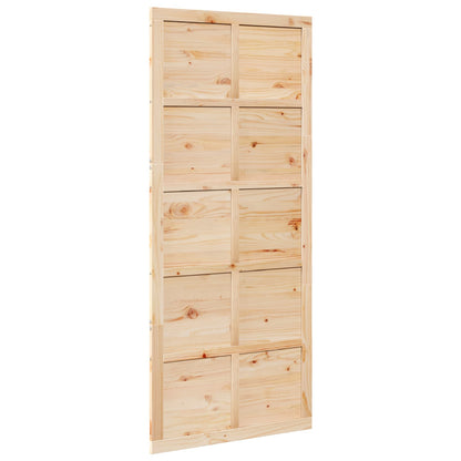 vidaXL Barn Door Natural 80 x 2.5 x 208 cm Solid Pine Wood