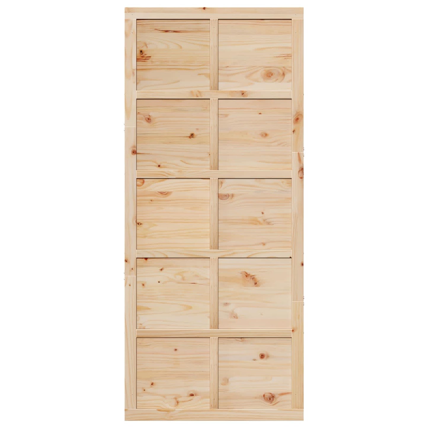 vidaXL Barn Door Natural 80 x 2.5 x 208 cm Solid Pine Wood