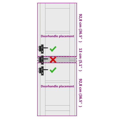 vidaXL Interior Door Natural 61 x 198.5 cm Plywood
