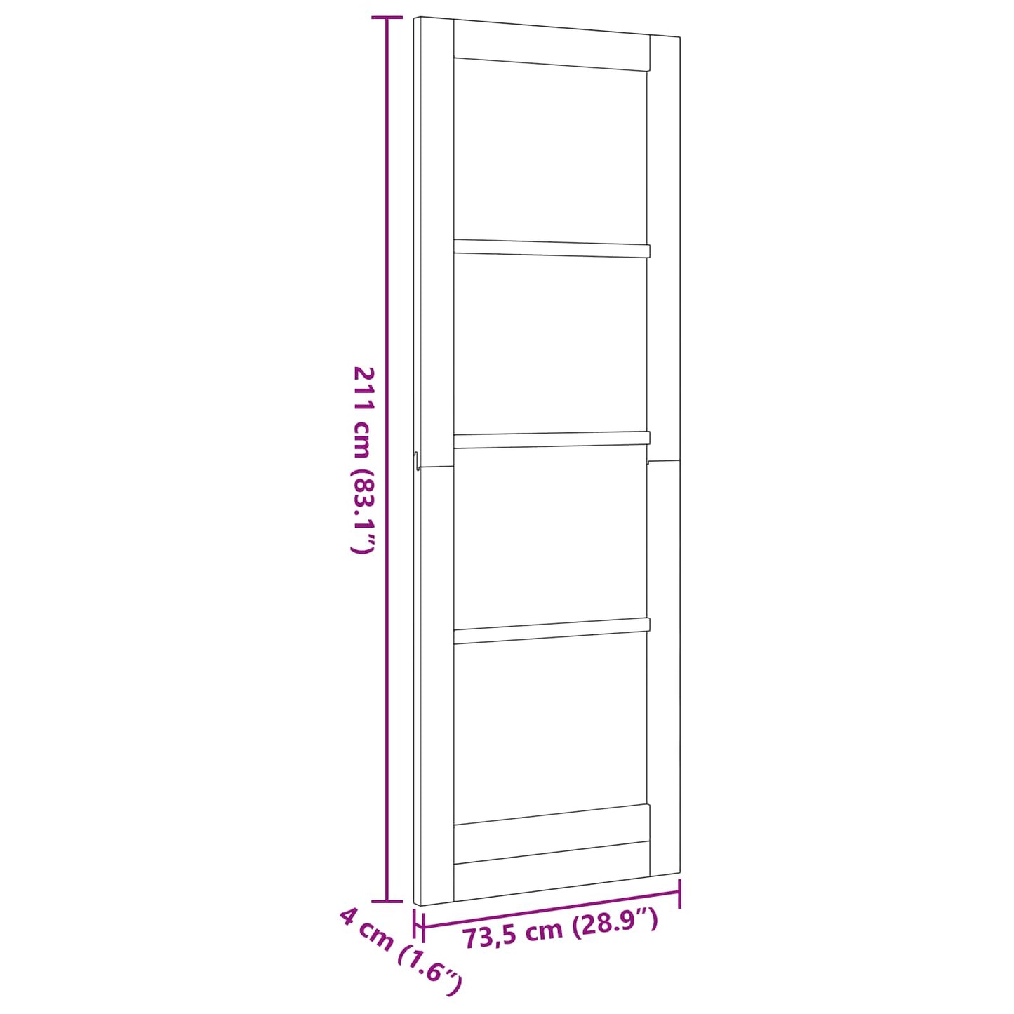 vidaXL Interior Door Natural 73.5 x 211 cm Plywood