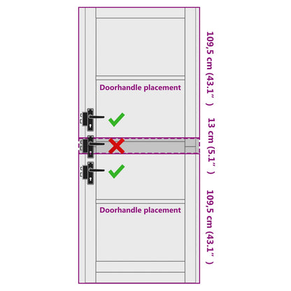 vidaXL Interior Door White 83 x 232 cm Plywood