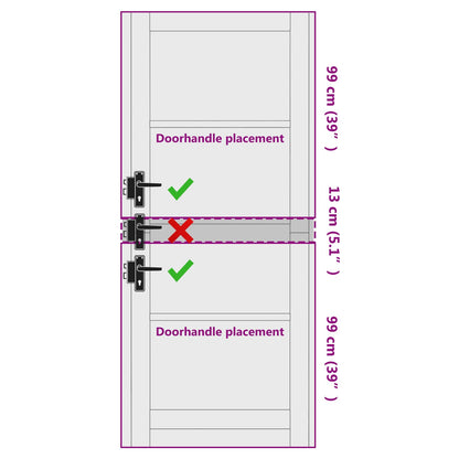 vidaXL Interior Door Natural 86 x 211 cm Plywood