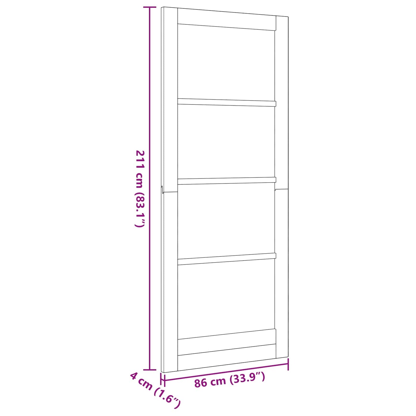 vidaXL Interior Door Natural 86 x 211 cm Plywood