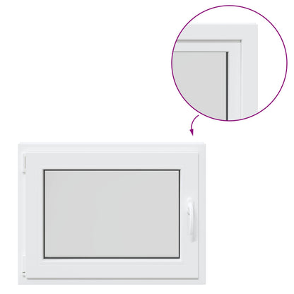vidaXL Basement Window RISOR 80 x 50 cm PVC and Glass White