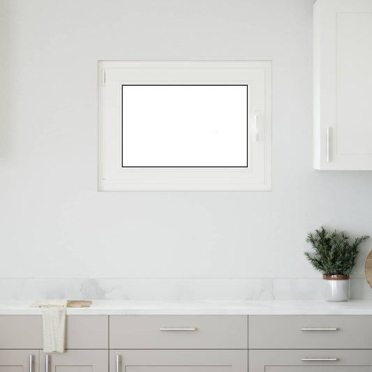 vidaXL Basement Window RISOR 80 x 50 cm PVC and Glass White