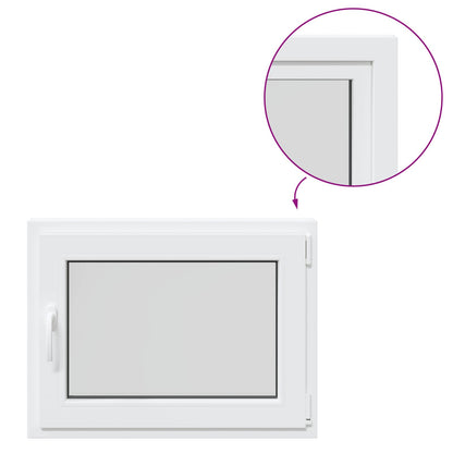 vidaXL Basement Window RISOR 80 x 60 cm PVC and Glass White