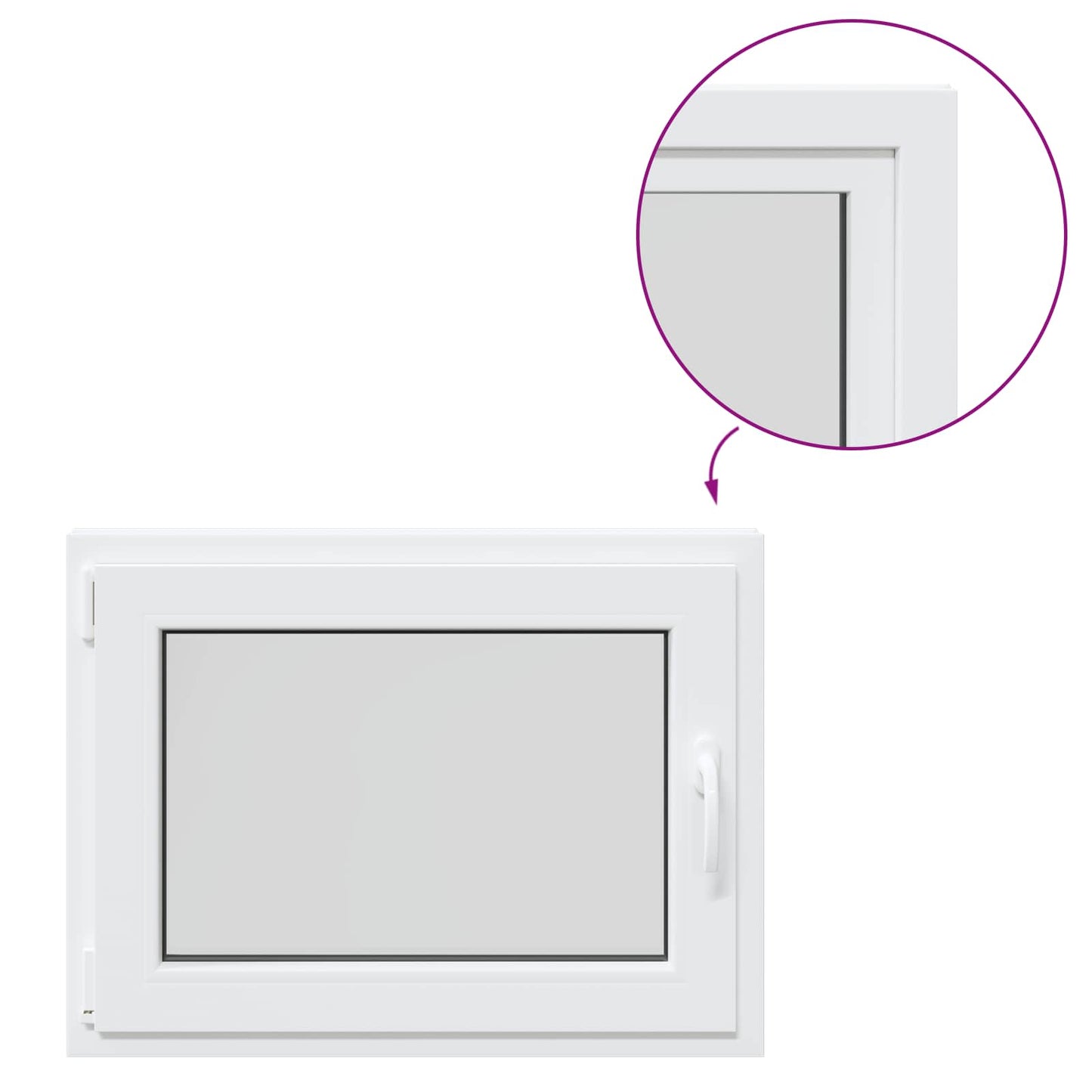 vidaXL Basement Window RISOR 80 x 60 cm PVC and Glass White