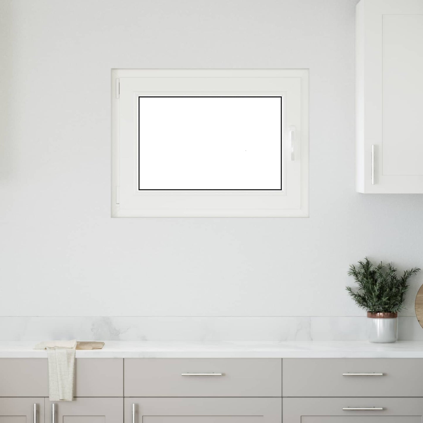 vidaXL Basement Window RISOR 80 x 60 cm PVC and Glass White