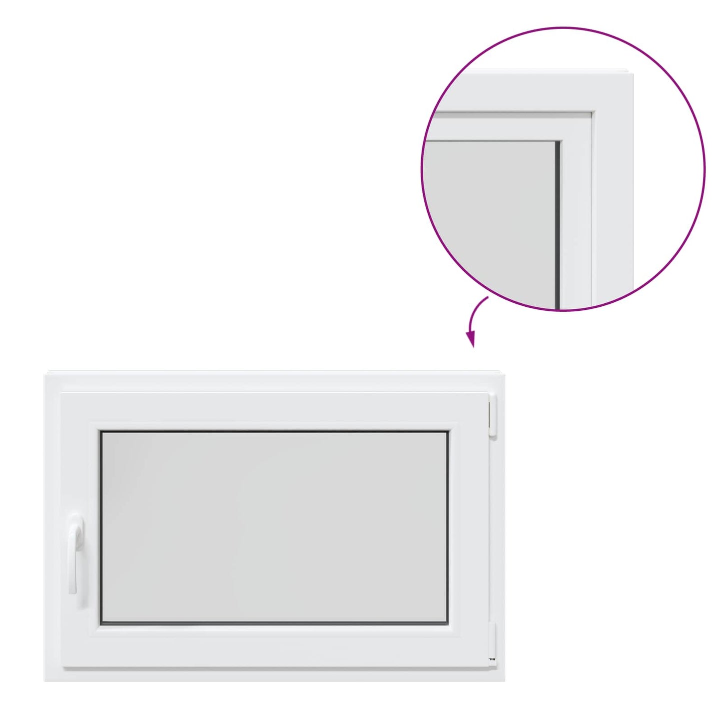 vidaXL Basement Window RISOR 90 x 50 cm PVC and Glass White