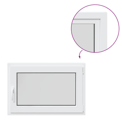 vidaXL Basement Window RISOR 90 x 50 cm PVC and Glass White