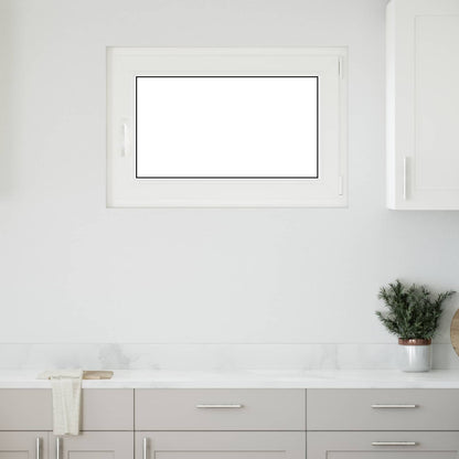 vidaXL Basement Window RISOR 90 x 50 cm PVC and Glass White
