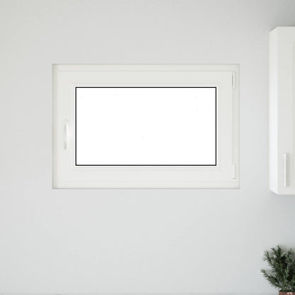 vidaXL Basement Window RISOR 90 x 50 cm PVC and Glass White