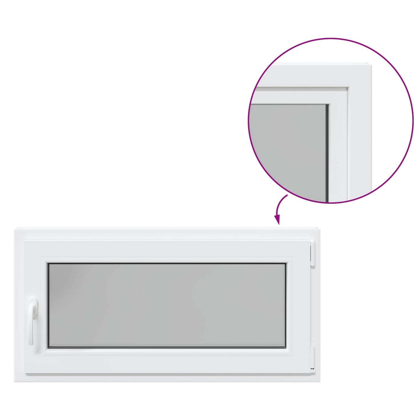 vidaXL Basement Window RISOR 100 x 50 cm PVC and Glass White