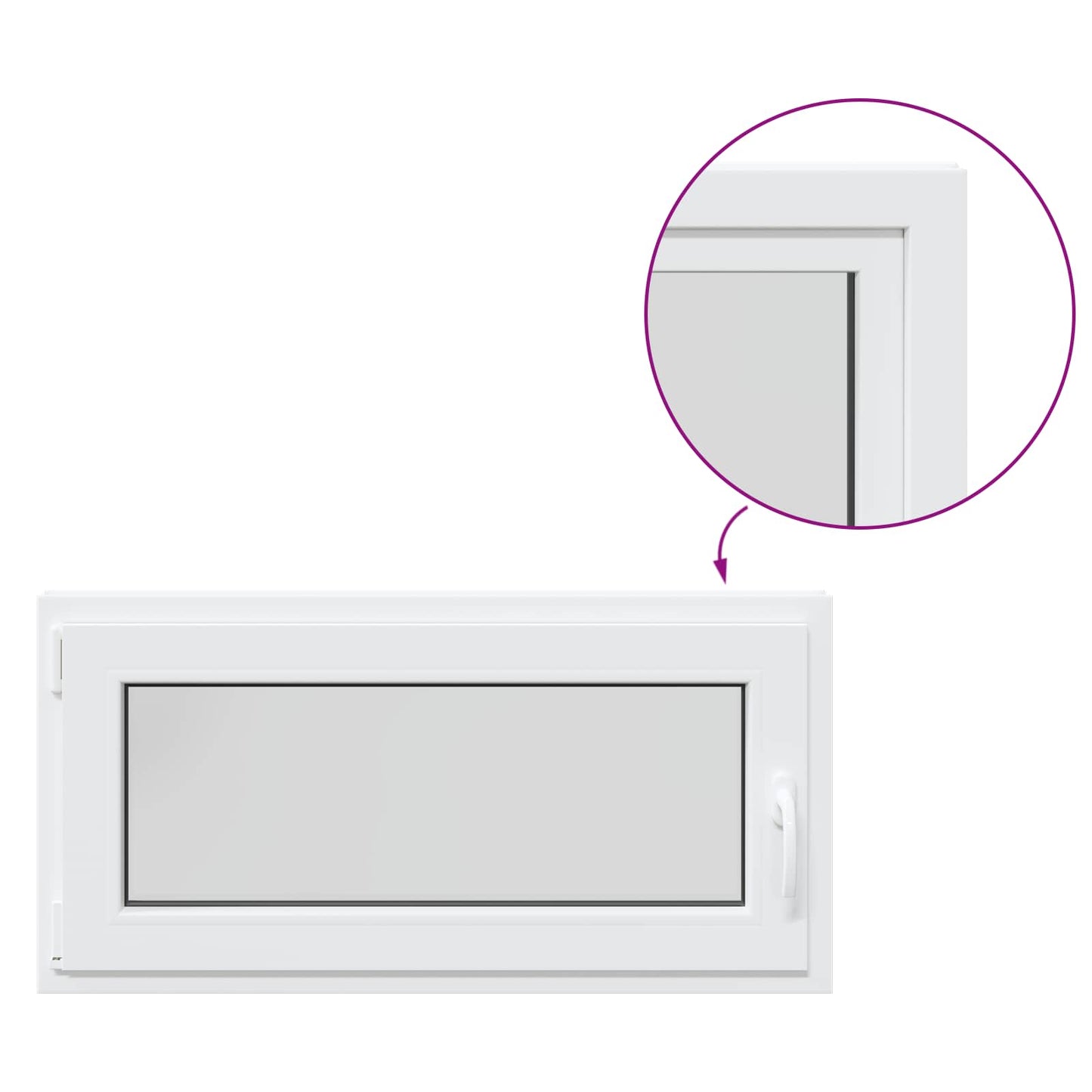 vidaXL Basement Window RISOR 100 x 50 cm PVC and Glass White