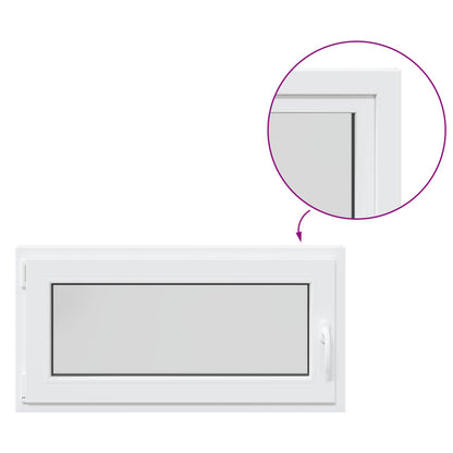 vidaXL Basement Window RISOR 100 x 50 cm PVC and Glass White