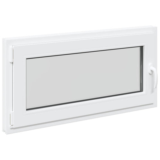 vidaXL Basement Window RISOR 100 x 50 cm PVC and Glass White