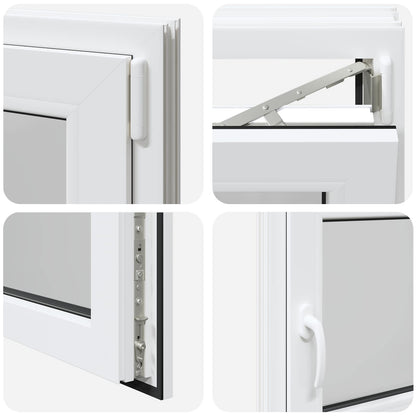 vidaXL Tilt & Turn Basement Window RISOR 100 x 70 cm PVC and Glass